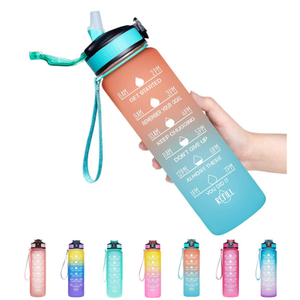 Copo de água fria de parede dupla de plástico com tampas arco-íris