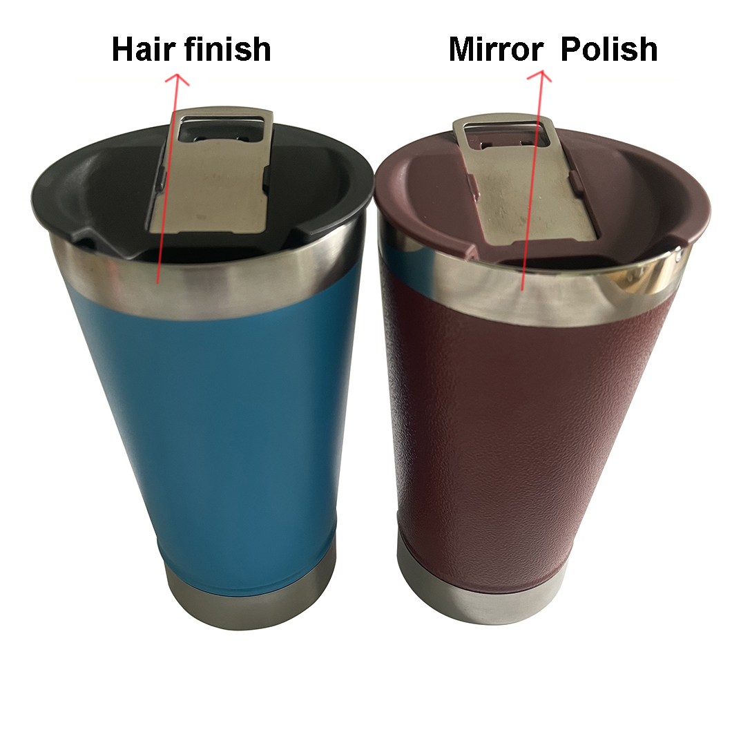 Wholessell mant&eacute;m canecas de cerveja de metal reutiliz&aacute;veis ​​frias com abridor