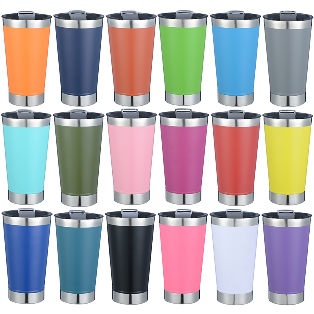 Wholessell mant&eacute;m canecas de cerveja de metal reutiliz&aacute;veis ​​frias com abridor