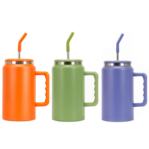 Caneca de viagem isolada de aço inoxidável de grande capacidade