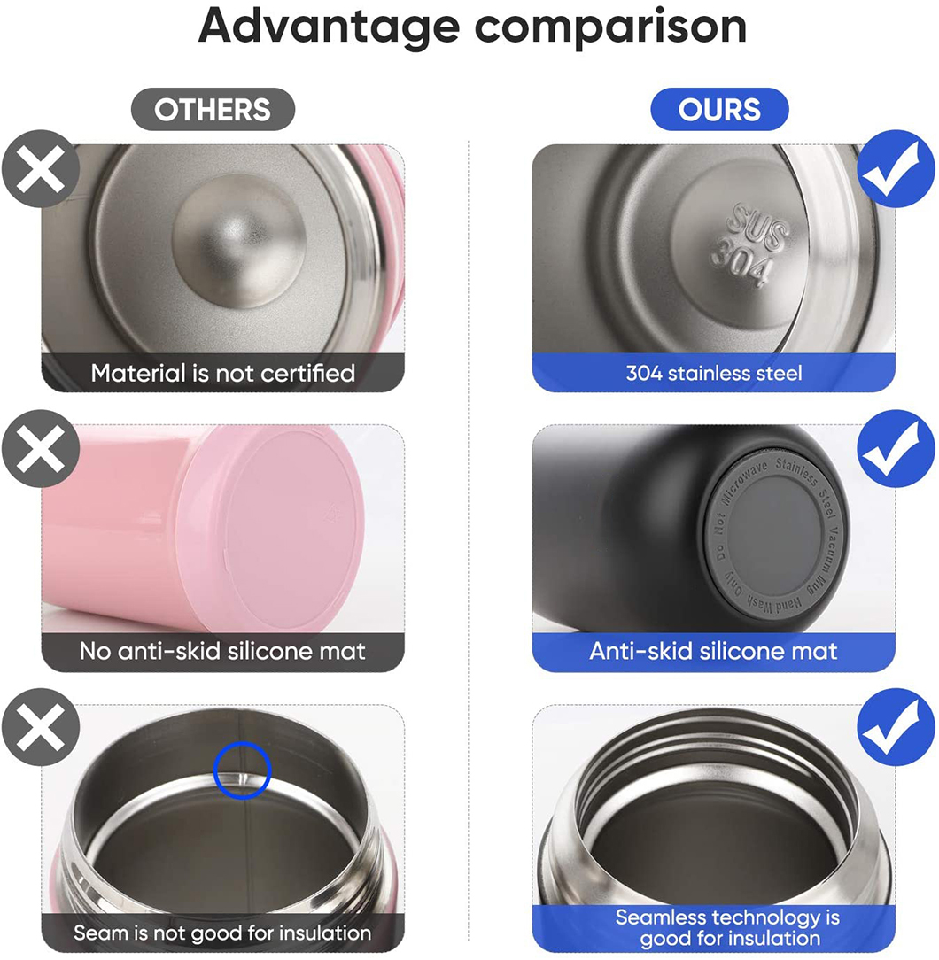 Fabricante de jarra de alimentos para crian&ccedil;as a v&aacute;cuo de a&ccedil;o inoxid&aacute;vel 