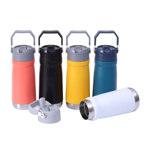 Copo à prova de vazamentos de aço inoxidável com palha e alça de aço inoxidável