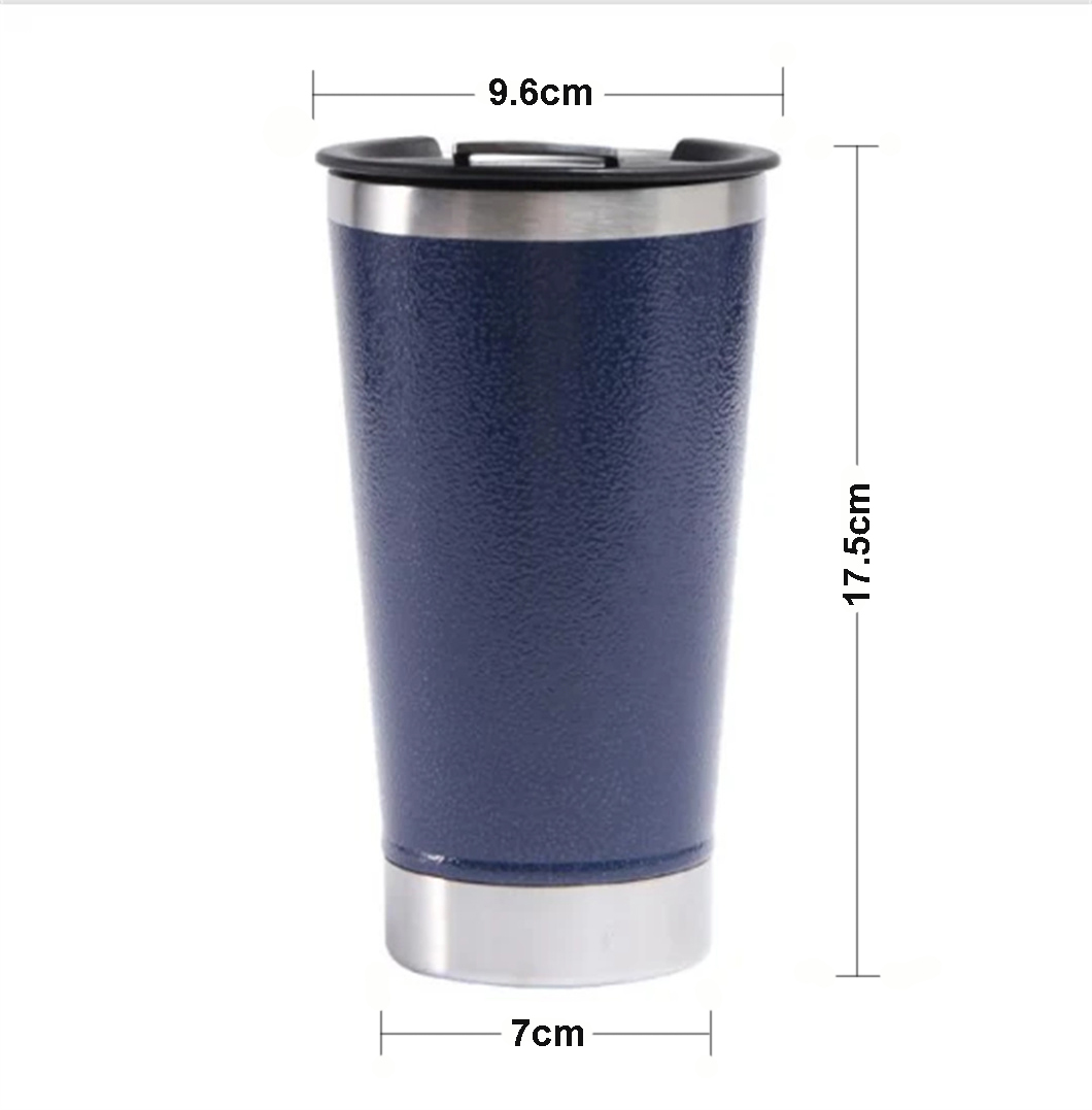 Wholessell mant&eacute;m canecas de cerveja de metal reutiliz&aacute;veis ​​frias com abridor